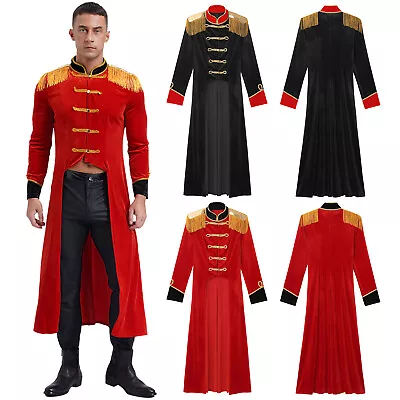 Mens Tailcoat Adult Circus Ringmaster Fringe Shoulder Boards Tuxedo Medieval • $28.17