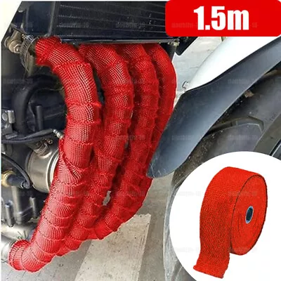 1.5M Car Exhaust Pipe Wrap Insulation Glass Fiber Tape Heat Wrapped Accessories • $10.13