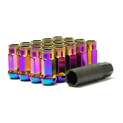 20 Muteki SR48 Super Tuner Lug Nuts With Key Neo Chrome Extended 12x1.5 32906N • $64.99