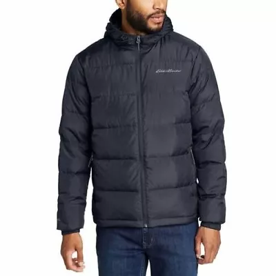 Eddie Bauer Men's Lightweight Hooded Down Puffer Jacket EB650 Gray XXL NWT • $49.49