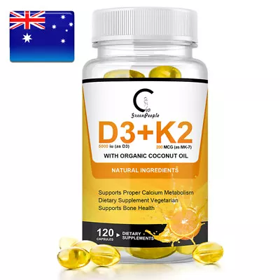 Vitamin K2 (MK7) With D3 5000 IU Supplement-120 CapsulesImmune Support Wellness • $20.99