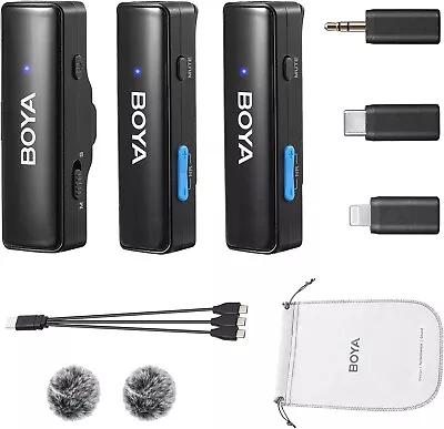 Wireless Lapel MicrophoneBOYA Dual Channel Wireless Microphone With 3.5MM/USB-C • $229.99