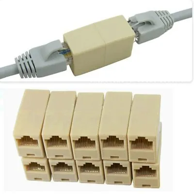 $4.30 • Buy 10pcs RJ45 CAT5 Coupler Plug Network LAN Cable Extender Connector Adapter