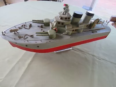 VINTAGE 50s JAPAN TOYS 22 L BATTERY OPERATED WOOD MODEL NAVY DESTROYER BOAT SHIP • $325