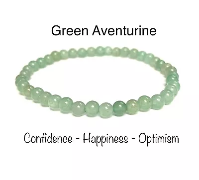 $12 • Buy Natural Stone Stretch Bracelet 4mm - Healing Gemstone Beaded Thin Stackable USA