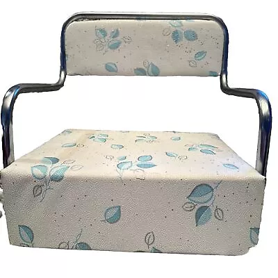 Vintage Leaf Design Vinyl High Chair Toddler Baby Booster Seat Metal Arms/frame • $74.95