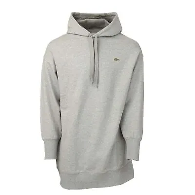 Women's Lacoste LIVE Hooded Oversized Sweatshirt Dress In Grey • £80.74