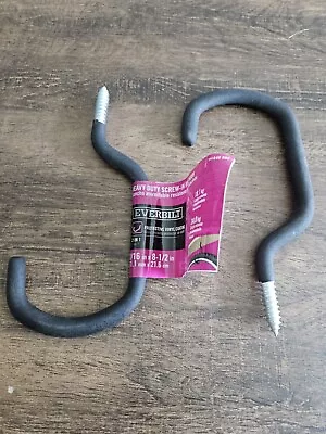 2  Black Vinyl Coated Screw In Heavy Duty Steel Bike 8  Utility Hook Hanger • $9.50