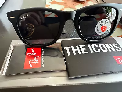 Ray.Ban.Original Wayfarer Polarized  Black Sunglasses RB 901/58 54-18 • $37