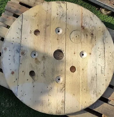 Wooden Cable Reel Drum End Great Table Outside- 90cm - Up Cycling -Without Legs  • £50