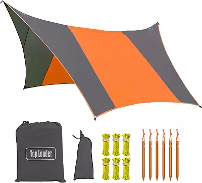 Camping Tarp Waterproof Large Camping Shelter 410x410m Ultralight Tarpaulin Mult • $63.55