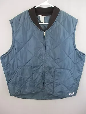 Big Smith Vest Mens XL Blue Puffer Quilted Full Zip USA Workwear Outdoor 80s • $23.99