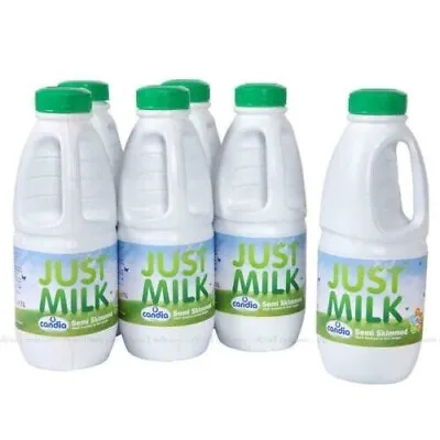 Just Milk UHT Candia Semi Skimmed Milk Carton Pack Of 6 X 1L  Long Expiry Date  • £16.99