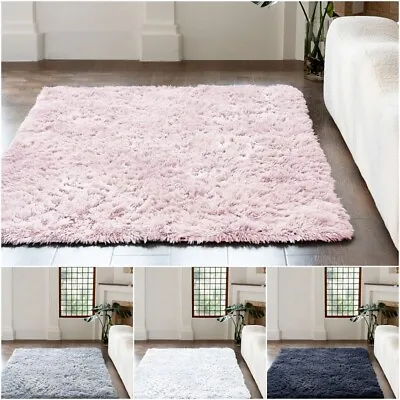 Living Room Cuddle Rugs Soft Touch Nonslip High Pile Shaggy Rug Bedroom Carpet • £19.99