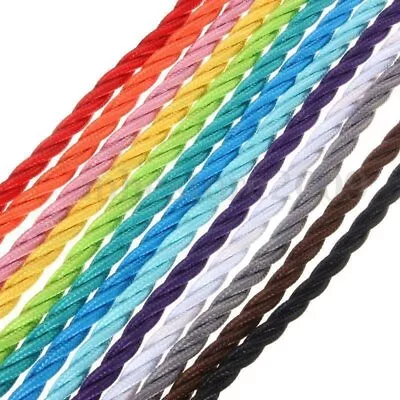 3 Core Vintage Style Twisted Multi Colour Fabric Electrical Cable Flex F Lamp • £2.52