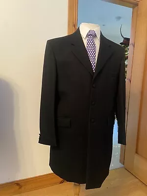 OVERCOAT BLACK WOOL  3/4 LENGTH  COAT HECTOR  JAMES Size 44 Reg • £25