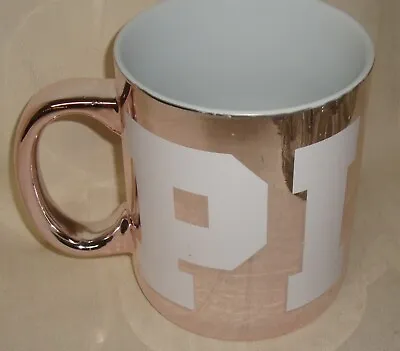 Victoria Secret PINK Metallic PINK White Letters Oversize Ceramic Mug  Used • $16.90