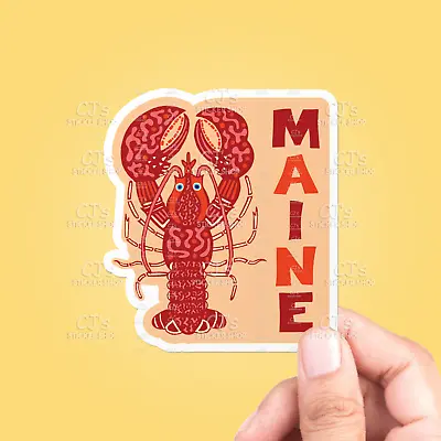 Maine Lobster Vinyl Sticker -  Vinyl Decal Laptop Sticker Car Decal • $3.88