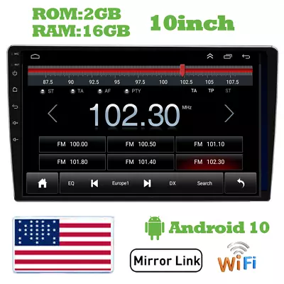10in Android 10 2+16G GPS Navigation Car Stereo MP5 Player WIFI Bluetooth HD SWC • $52.24