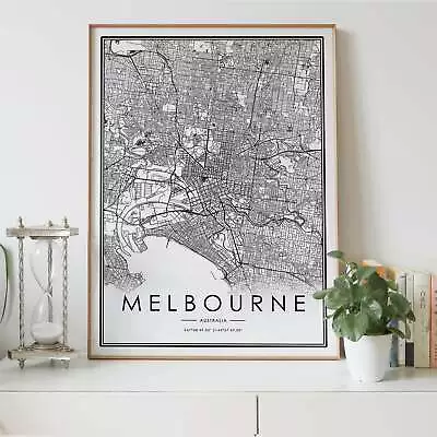 $62.55 • Buy Melbourne City Lines Map Wall Art Poster Print. Great Home Decor