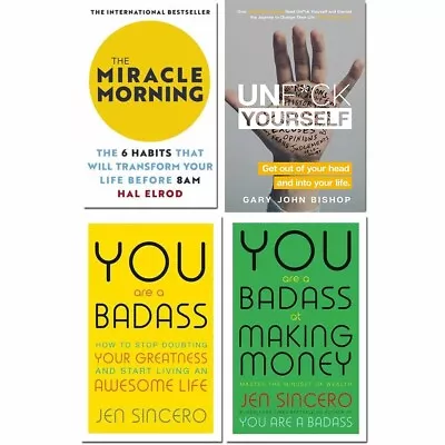 Miracle Morning Unf*ck Yourself You Are A Badas Making Money 4 Books Set NEW  • £23.99