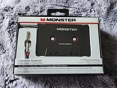 Monster Aux Cord Cassette Adapter 800 - ICarPlay For Car Tape Deck Aux To Dash • $10.89