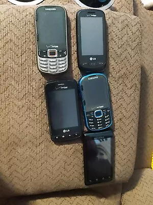 Lot Of 5 Motorola Droid Verizon Smart Phones Samsung Intensity Lg • $35.99