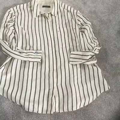 Autograph @ M&s Ivory Mix Stripe Shirt .  Worn Twice .  Sz 18 • £7.99