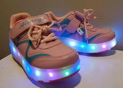 Kids LED Fashion Sneakers Light Up Skate Roller Shoes Sports Wings Wheels Shoes  • £40.21