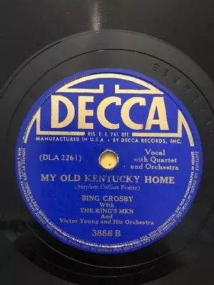 Bing Crosby – My Old Kentucky Home/Til Reveille 10  78rpm Decca 1941 VG • $7