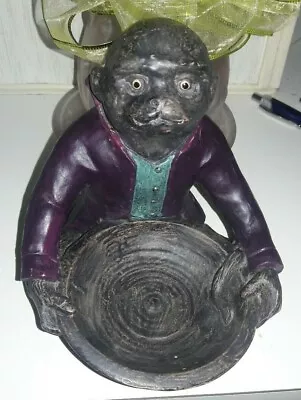 Vtg.Butler Monkey Bowl Trinket Resin /candel Holder.7 H X 6  Jacket And Vest • $49