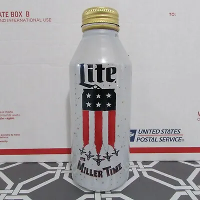 Beer Miller Lite 16 Oz Aluminum Empty Can Bottle Flag MIller TIme Jets • $4