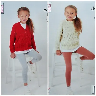 £3.95 • Buy KNITTING PATTERN Childrens Lace & Cable Jumper And Cardigan DK King Cole 5705
