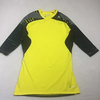 Adidas Techfit Compression Yellow/Black/Green Crop Sleeve Climacool Top Large • $16