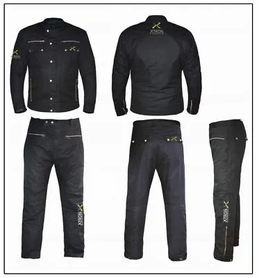 Waterproof Branded Cotton Waxed Motorcycle Biker Jacket Trouser Suit • $113.64