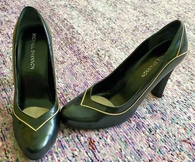 Michael Shannon Womens Brown Genuine Leather High Heel Pump Shoes Size 9 M GREAT • $32.99