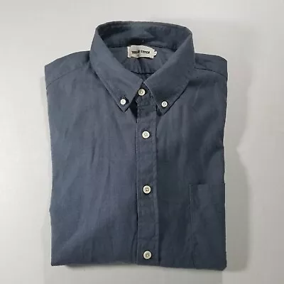 Taylor Stitch Button Down Hemp Organic Cotton Size 44 Blue Men Long Sleeve • $59.99