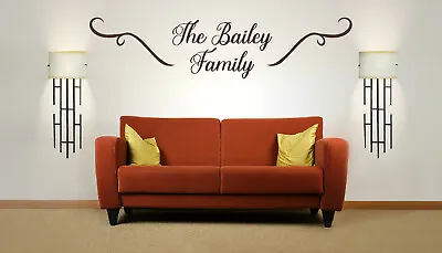 Personalised Family Name Vinyl Wall Art Sticker Mural Decal. Wall Decor • £14.29