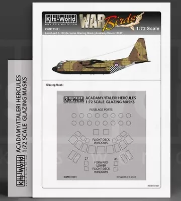 Warbird Decals 721001 1/72 C130 Hercules Fuselage Ports/Windows Mask For ITA/ACY • $10.99