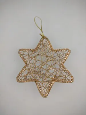 4  Tall Northlight Gold Starburst With Glitter Wire  Christmas Ornament • $8.99