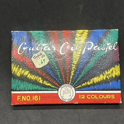 Vintage Oil Pastels 11 Crayons Guitar Brand Original Box F. No. 161 • $12.99