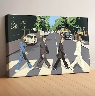 Beatles Abbey Road - Canvas Framed Wall Art Or Poster Print Picture - Many Sizes • £41.99