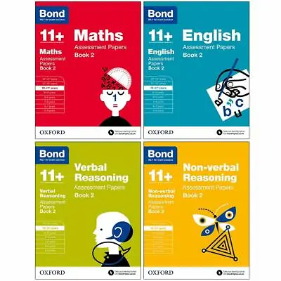 Bond 11+ Maths Assissment Papers Book 2  10-11 Years 4 Books Paperback Set • £17.60