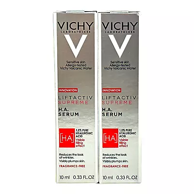 VICHY Liftactiv Supreme H.A Serum 1.5% Pure Hyaluronic Acid 10ml/0.33oz LOT OF 2 • $14.95