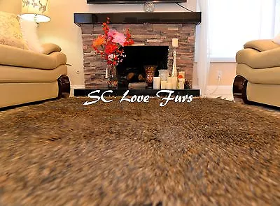 $62.79 • Buy Grizzly Rectangle Bear Rug Faux Fur Area Throw Rugs Brown Black Tip Bearskins