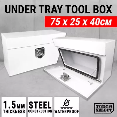 $255.55 • Buy Under Tray Tool Box Pair Set Ute White Steel Toolbox Truck Undertray Underbody
