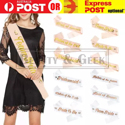 2 Colors Sashes Bride Groom Night Party Bridal To Be Bridesmaid Wedding 6 Styles • $2.95