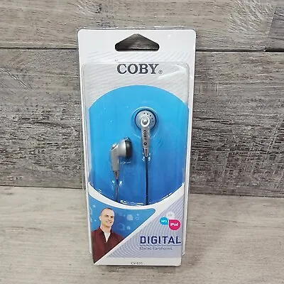 Coby (CVE05) 3.5mm Silver CD / MP3 / IPod Digital Stereo Headphones New Sealed • $1.95