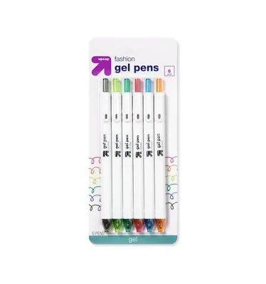 Up & Up 6-Count Gel Pens 🖊️ 0.7mm Fine Point - Multi-colored Ink - NEW • $10