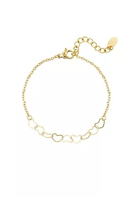 14ct Gold-Plated Heart Link Chain Bracelet • £11.69